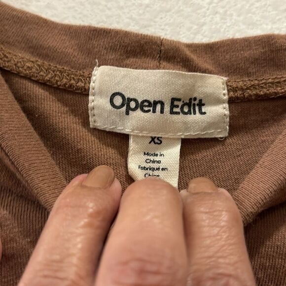 Open Edit Puff Sleeve Knot Front Crop Cropped Top Long Sleeve XS​​​ - Picture 5 of 9